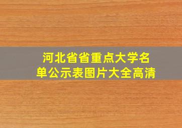 河北省省重点大学名单公示表图片大全高清