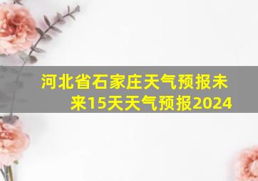 河北省石家庄天气预报未来15天天气预报2024