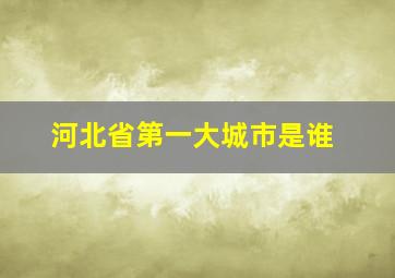 河北省第一大城市是谁