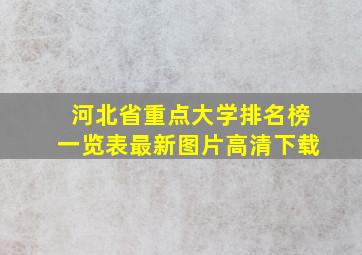 河北省重点大学排名榜一览表最新图片高清下载