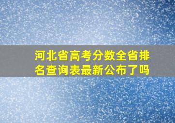 河北省高考分数全省排名查询表最新公布了吗