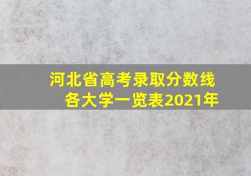 河北省高考录取分数线各大学一览表2021年