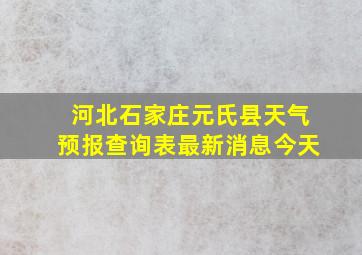 河北石家庄元氏县天气预报查询表最新消息今天