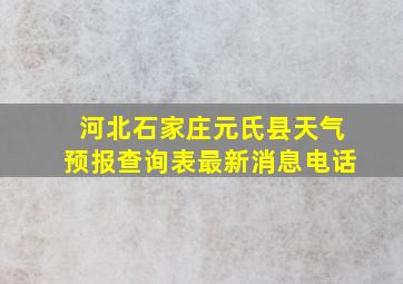 河北石家庄元氏县天气预报查询表最新消息电话