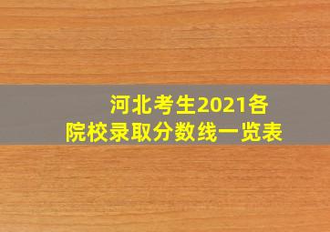 河北考生2021各院校录取分数线一览表