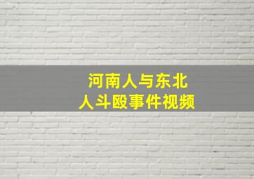 河南人与东北人斗殴事件视频