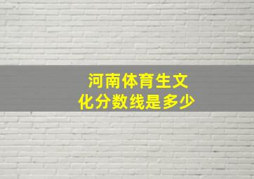 河南体育生文化分数线是多少