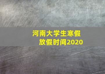 河南大学生寒假放假时间2020