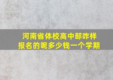 河南省体校高中部咋样报名的呢多少钱一个学期