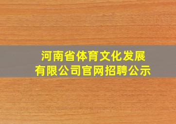 河南省体育文化发展有限公司官网招聘公示