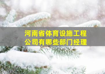 河南省体育设施工程公司有哪些部门经理