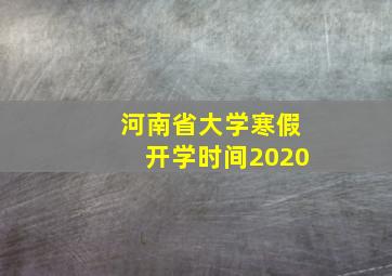 河南省大学寒假开学时间2020