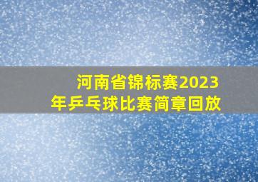 河南省锦标赛2023年乒乓球比赛简章回放