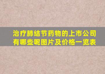 治疗肺结节药物的上市公司有哪些呢图片及价格一览表