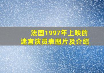 法国1997年上映的迷宫演员表图片及介绍