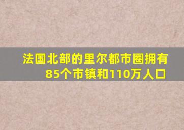 法国北部的里尔都市圈拥有85个市镇和110万人口