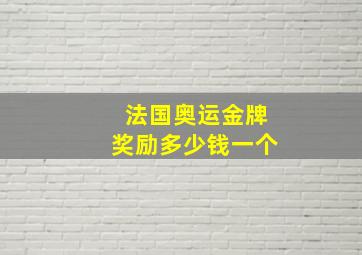 法国奥运金牌奖励多少钱一个