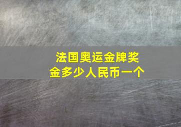 法国奥运金牌奖金多少人民币一个