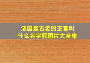 法国最古老的王宫叫什么名字呢图片大全集