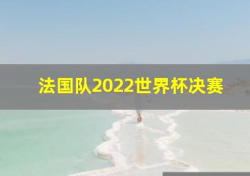 法国队2022世界杯决赛