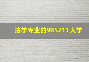 法学专业的985211大学