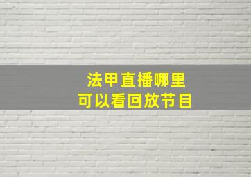 法甲直播哪里可以看回放节目