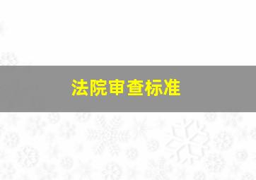 法院审查标准