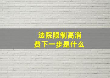 法院限制高消费下一步是什么