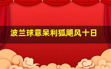 波兰球意呆利狐飓风十日