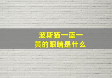 波斯猫一蓝一黄的眼睛是什么