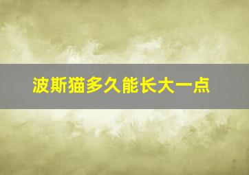 波斯猫多久能长大一点