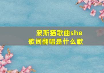 波斯猫歌曲she歌词翻唱是什么歌