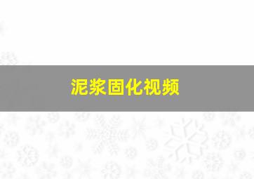 泥浆固化视频