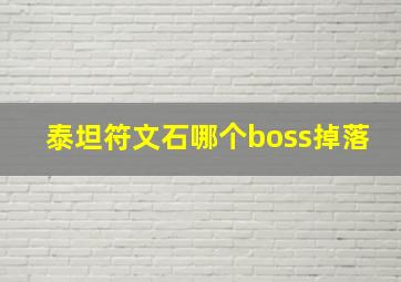 泰坦符文石哪个boss掉落