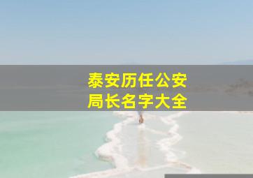 泰安历任公安局长名字大全