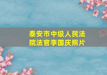 泰安市中级人民法院法官李国庆照片