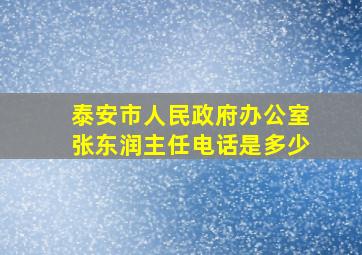 泰安市人民政府办公室张东润主任电话是多少