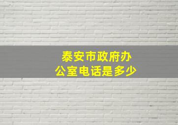 泰安市政府办公室电话是多少