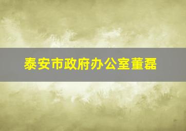 泰安市政府办公室董磊