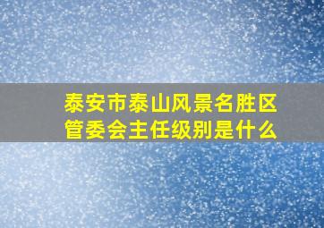 泰安市泰山风景名胜区管委会主任级别是什么