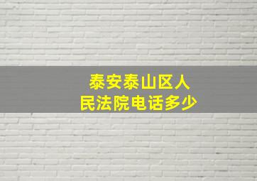 泰安泰山区人民法院电话多少