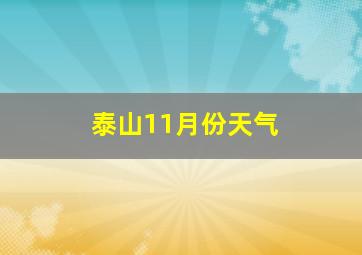 泰山11月份天气