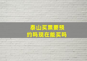 泰山买票要预约吗现在能买吗