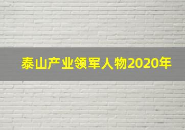 泰山产业领军人物2020年