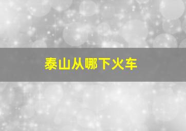 泰山从哪下火车