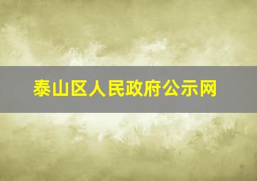 泰山区人民政府公示网