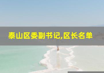 泰山区委副书记,区长名单