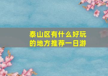 泰山区有什么好玩的地方推荐一日游