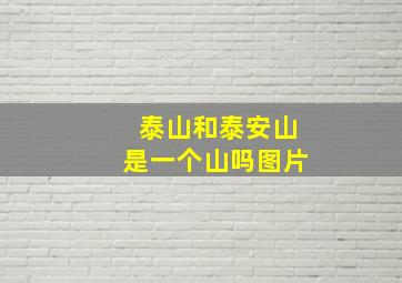 泰山和泰安山是一个山吗图片