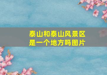 泰山和泰山风景区是一个地方吗图片